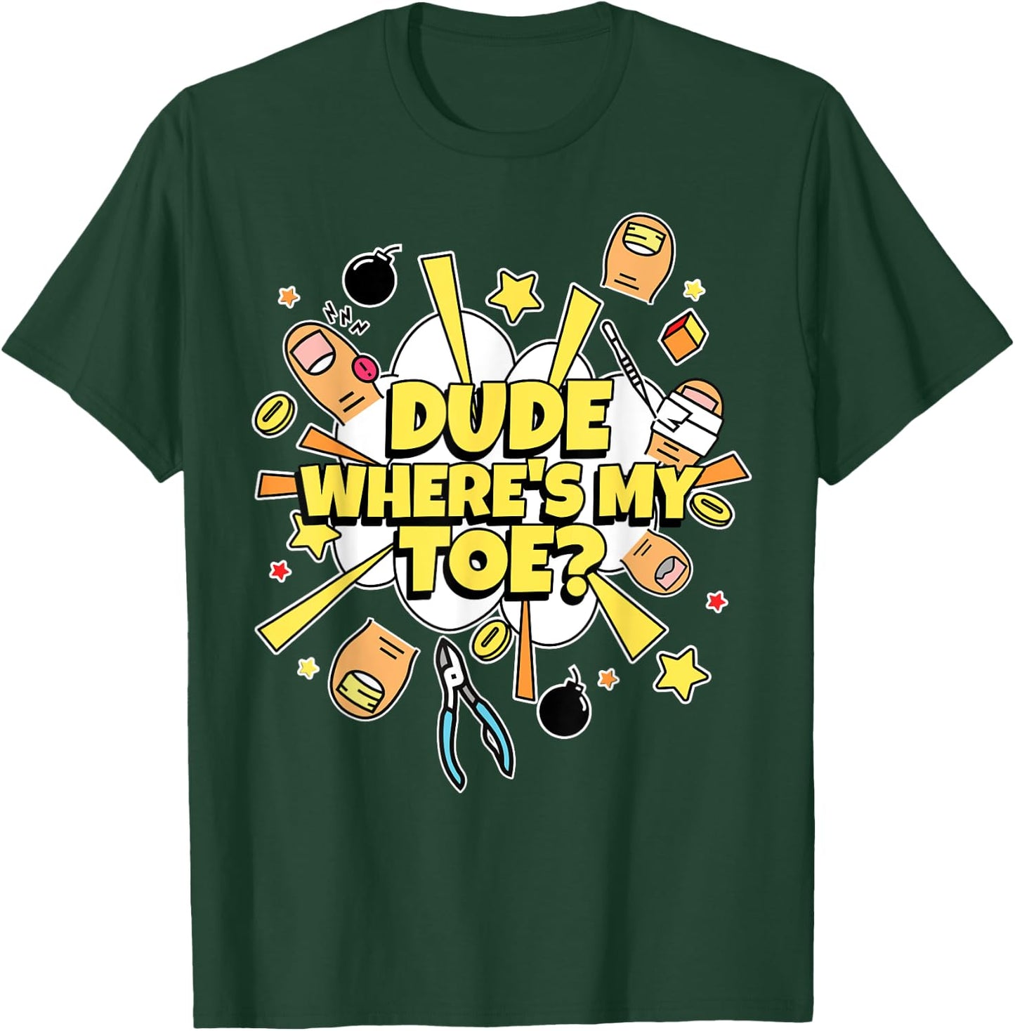 Where's My Toe? Amputated Toes Gifts & Funny Toe Amputee T-Shirt - T-Shirt | Forest