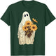 Vintage Floral Ghost Sunflowers Spooky Halloween Graphic T-Shirt - T-Shirt | Forest