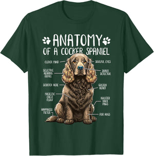 Funny Anatomy Cocker Spaniel Dog Cocker Spaniel Lover T-Shirt - T-Shirt | Forest