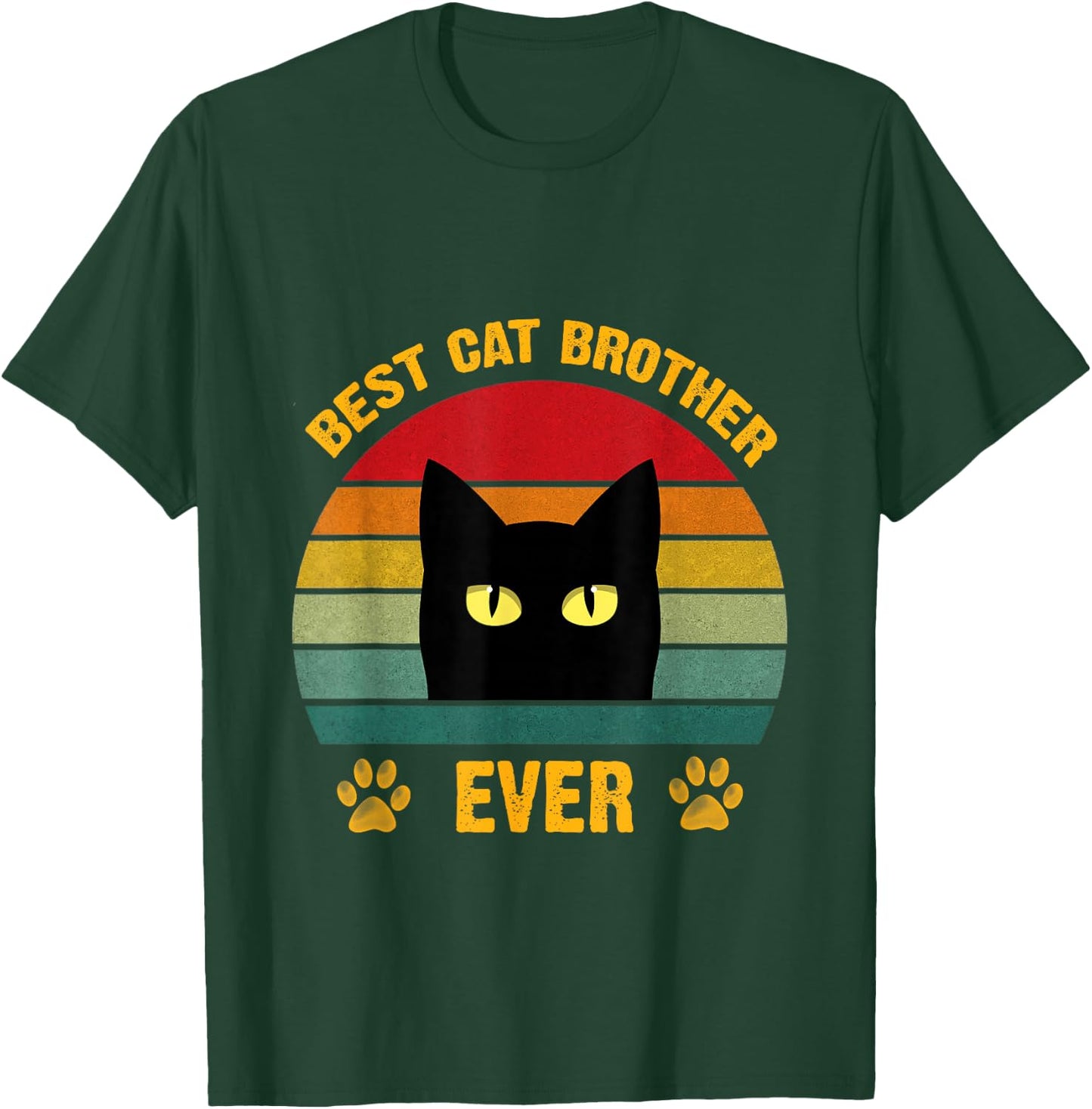 Best cat Brother Ever Funny Brother Cat Lovers Style Retro T-Shirt - T-Shirt | Forest