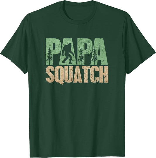 Bigfoot Papa Daddy Dad Sasquatch Yeti Adventure Men T-Shirt - T-Shirt | Forest