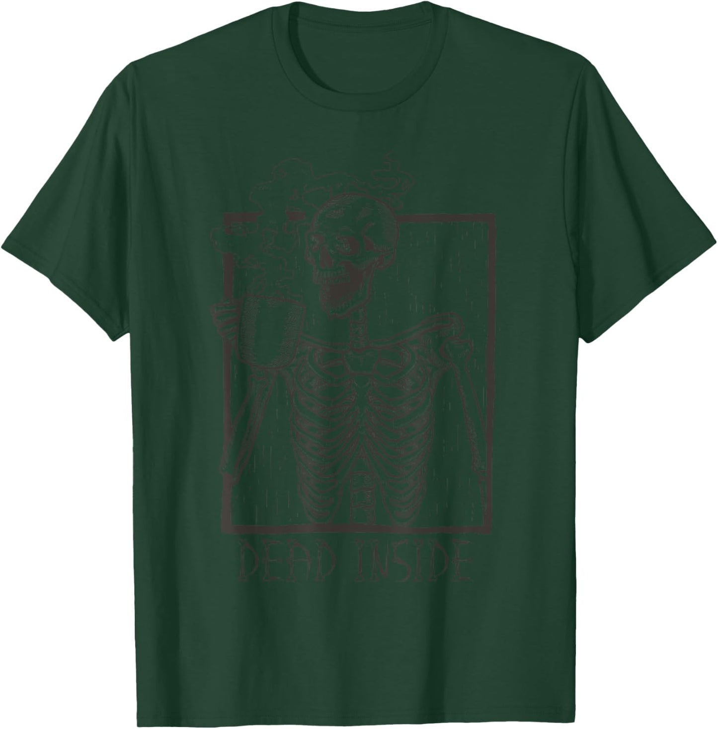 Dead Inside Skeleton Coffee T-Shirt - T-Shirt | Forest