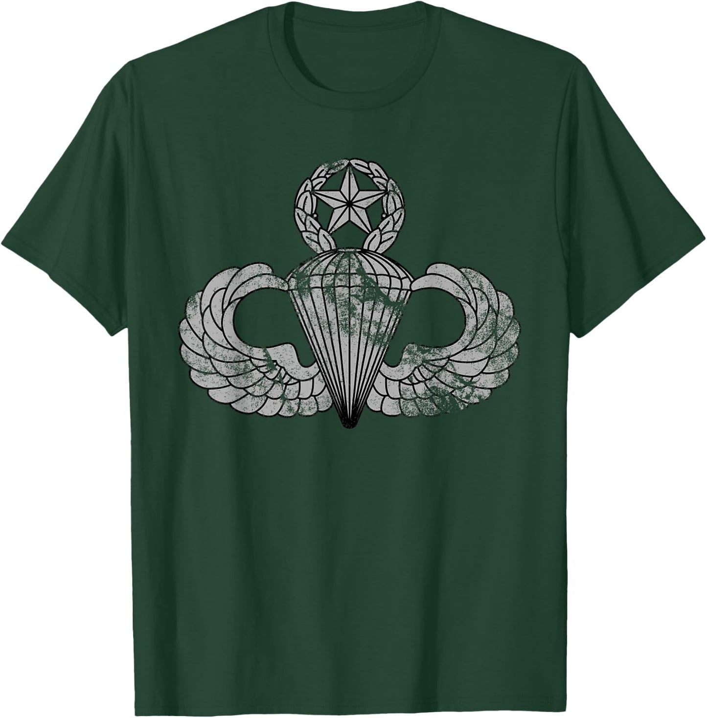 US Army Jumpmaster Badge - Airborne Wings Master Parachutist T-Shirt - T-Shirt | Forest