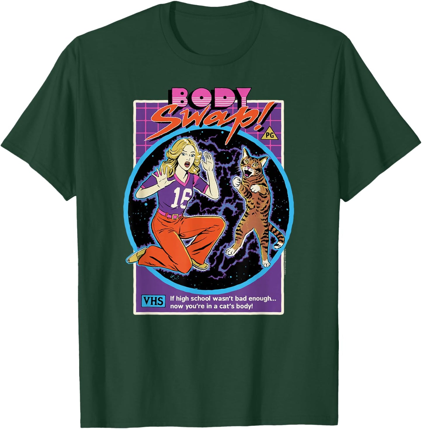 Steven Rhodes Cat Girl Body Swap 80's Retro Dark Humor T-Shirt - T-Shirt | Forest