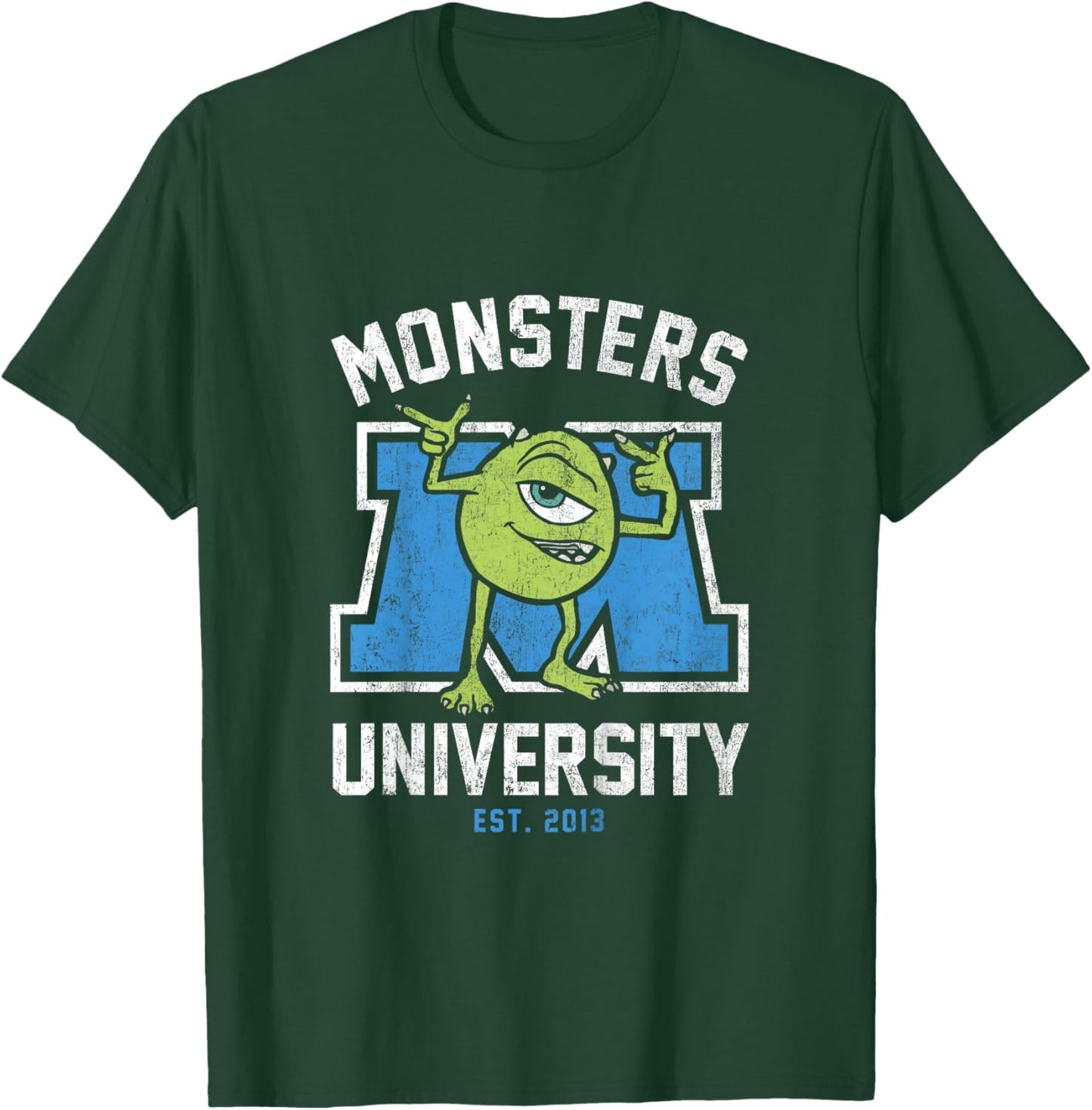 Kids Disney Pixar Monsters University Mike Wazowski Distressed T-Shirt - T-Shirt | Forest