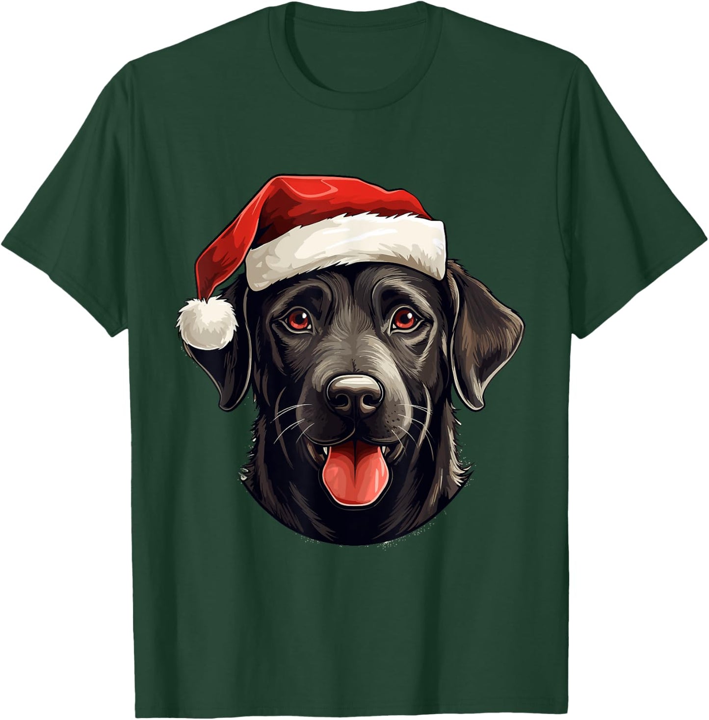 Labrador Retriever Dog Designs -Adults Small Black Cartoon Christmas T-Shirt - T-Shirt | Forest