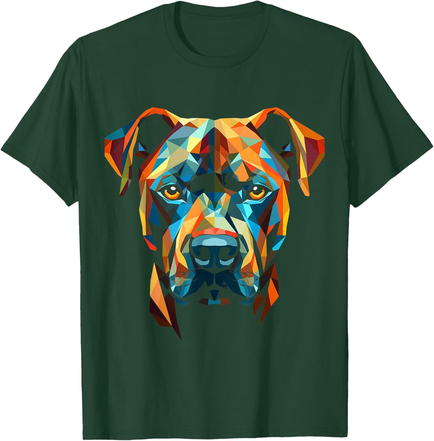 American Staffordshire Terrier Fan Geometric Dog T-Shirt - T-Shirt | Forest