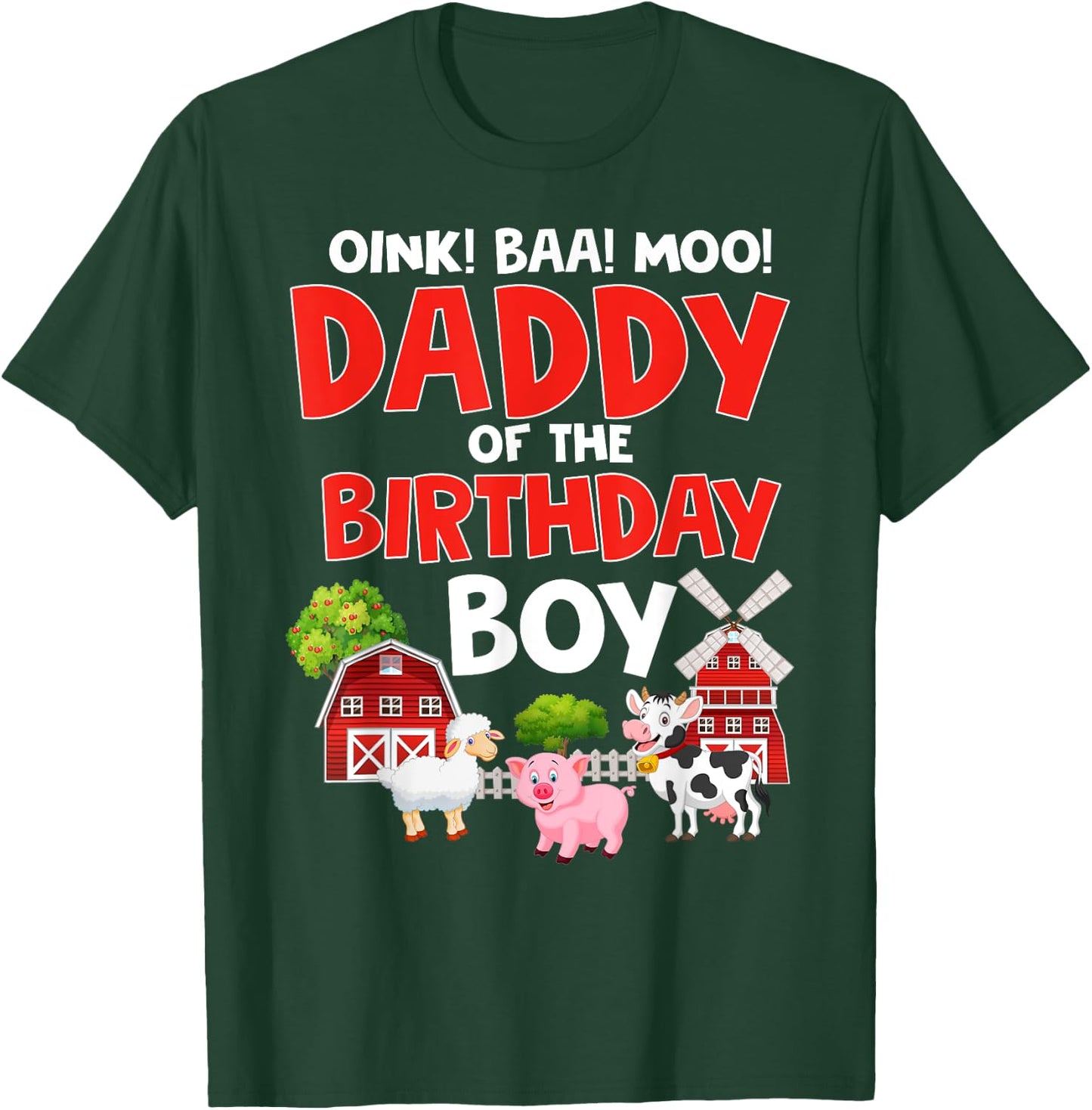 Daddy of The Birthday Boy Shirt Farm Animals Tractor Party T-Shirt - T-Shirt | Forest