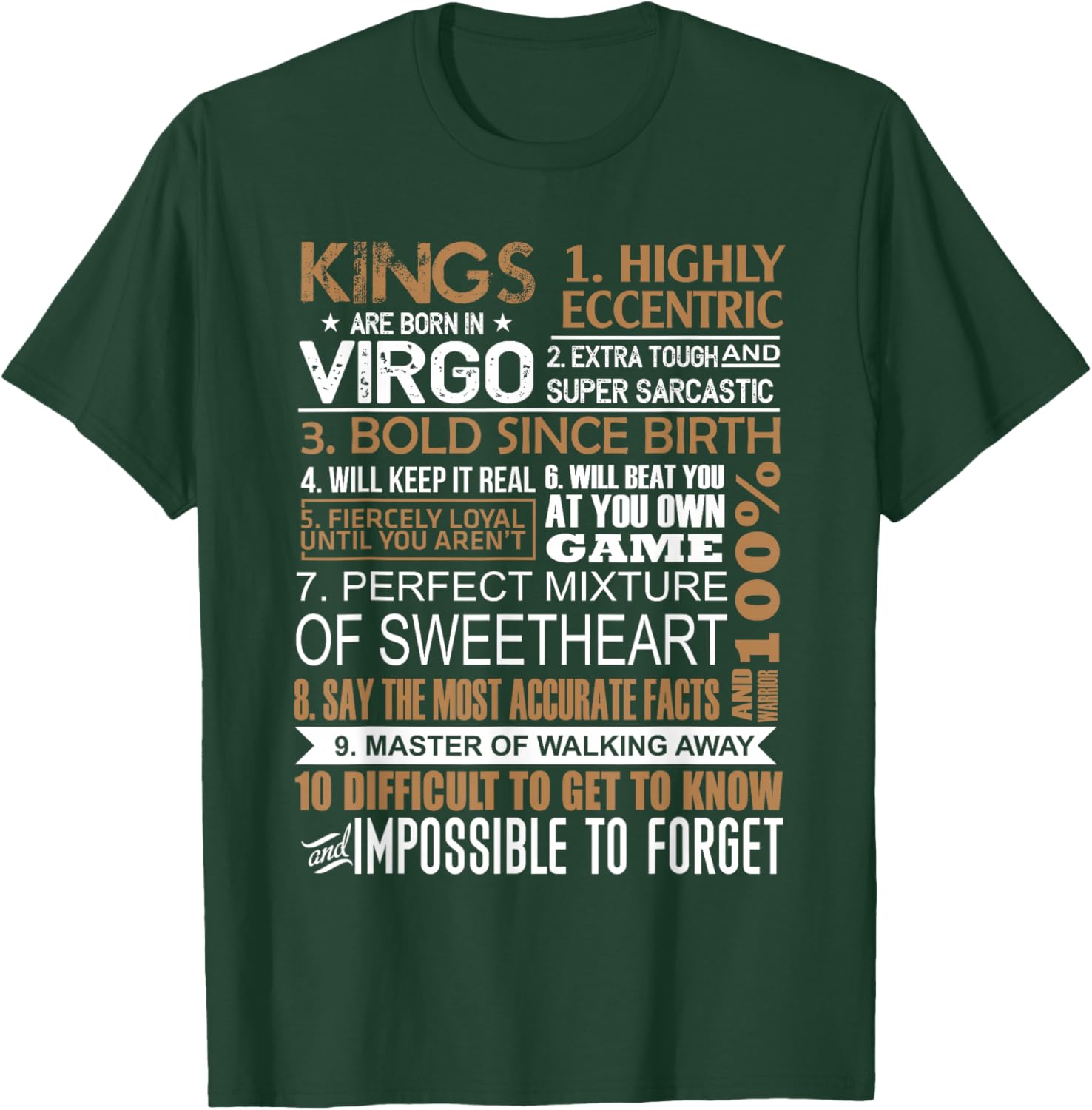 Kings Are Born In Virgo Birthday August September Gift Men T-Shirt - T-Shirt | Forest