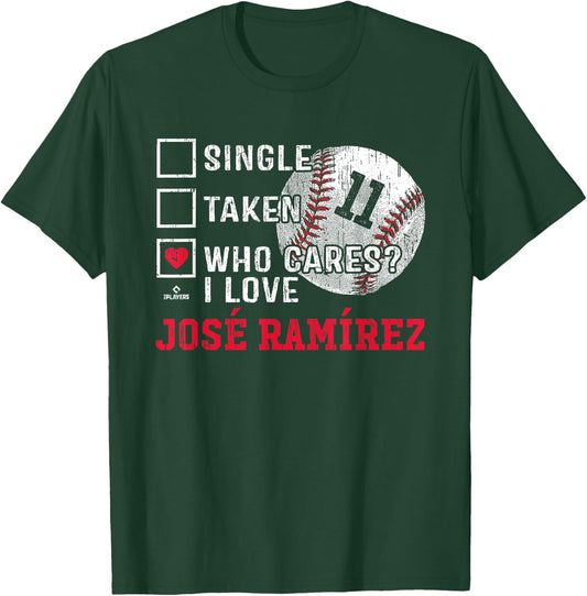 Who Cares I Love Jose Ramirez Jose Ramirez Cleveland MLBPA T-Shirt - T-Shirt | Forest
