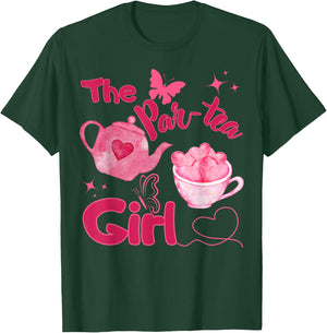 Par-tea Girl 2nd Birthday Teapot Tea for Two Bday Party T-Shirt - T-Shirt | Forest