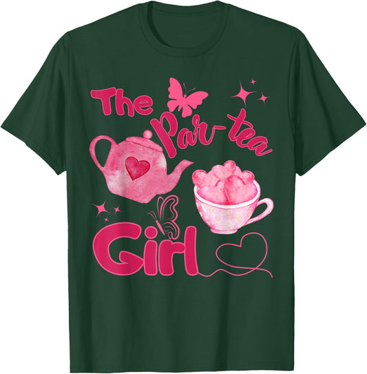 Par-tea Girl 2nd Birthday Teapot Tea for Two Bday Party T-Shirt - T-Shirt | Forest