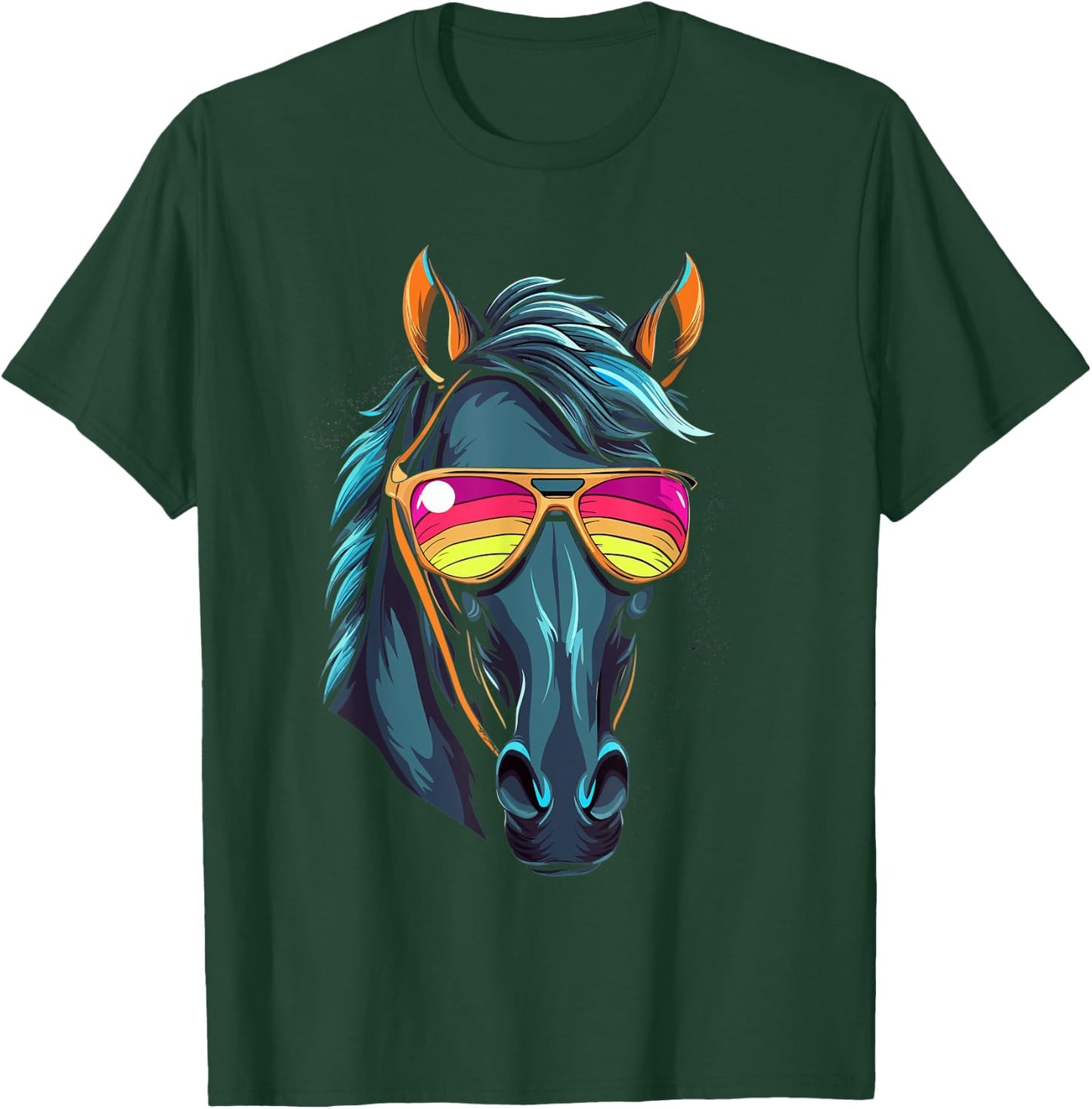 Funny Horse Racing Cool Sunglasses KY Derby Jockey Costume T-Shirt - T-Shirt | Forest