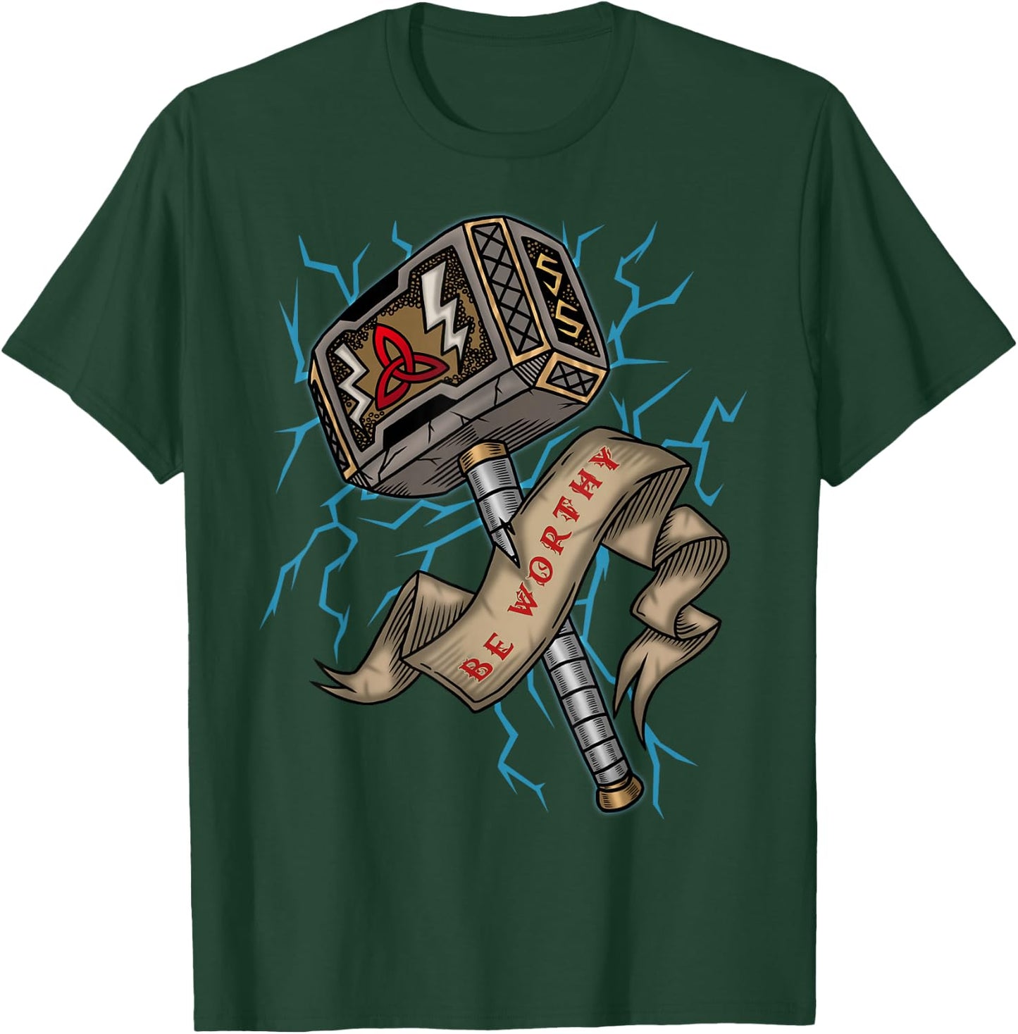 Thor Hammer Viking Berserker Mjolnir T-Shirt - T-Shirt | Forest