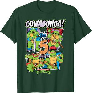 Mademark x Teenage Mutant Ninja Turtles - Cowabunga I'm 5 Years Old Teenage Mutant Ninja Turtles T-Shirt - T-Shirt | Forest
