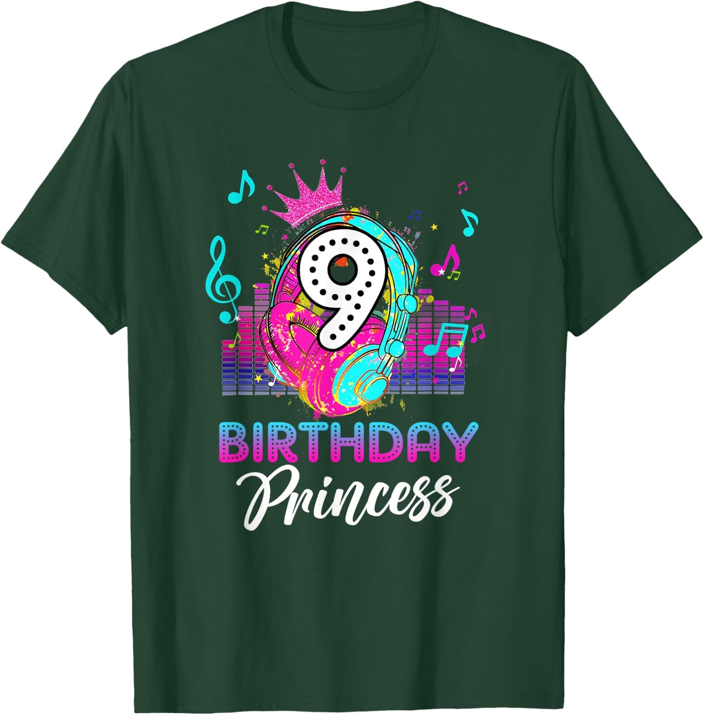 Musical Theme 9th Birthday Shirt Girls Princess Born 2014 T-Shirt - T-Shirt | Forest