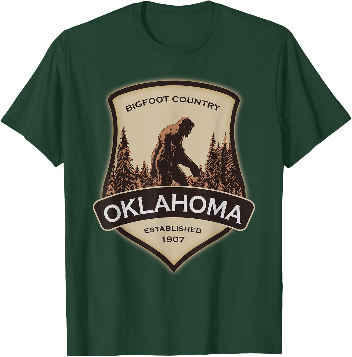 Oklahoma Bigfoot, or a Sasquatch T-Shirt - T-Shirt | Forest