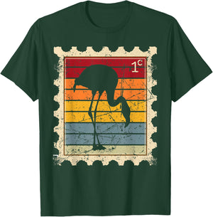 Postage Stamp with a Sunset Flamingo T-Shirt - T-Shirt | Forest