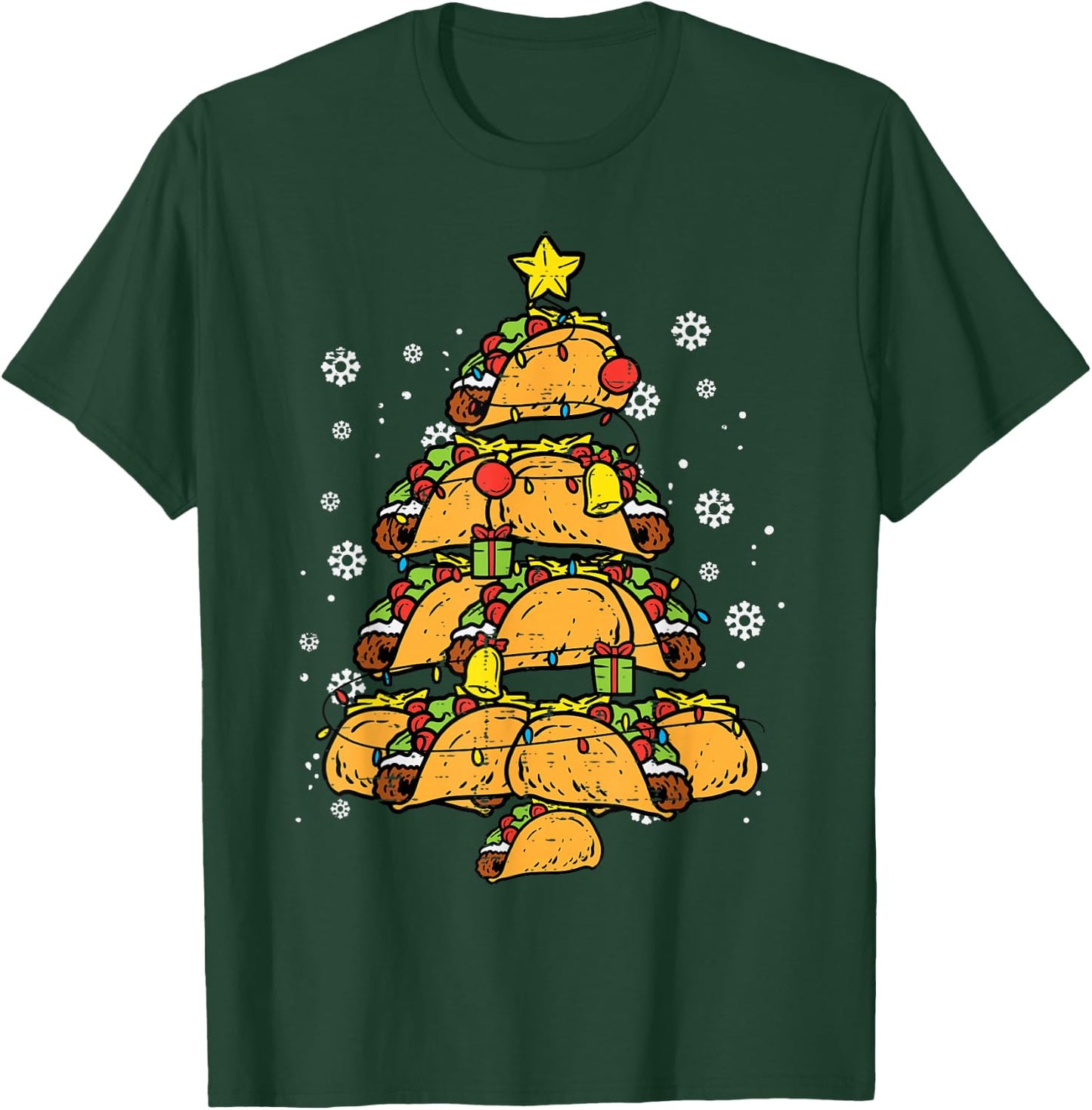 Taco Christmas Tree Xmas Mexican Food Men Women Kids T-Shirt - T-Shirt | Forest