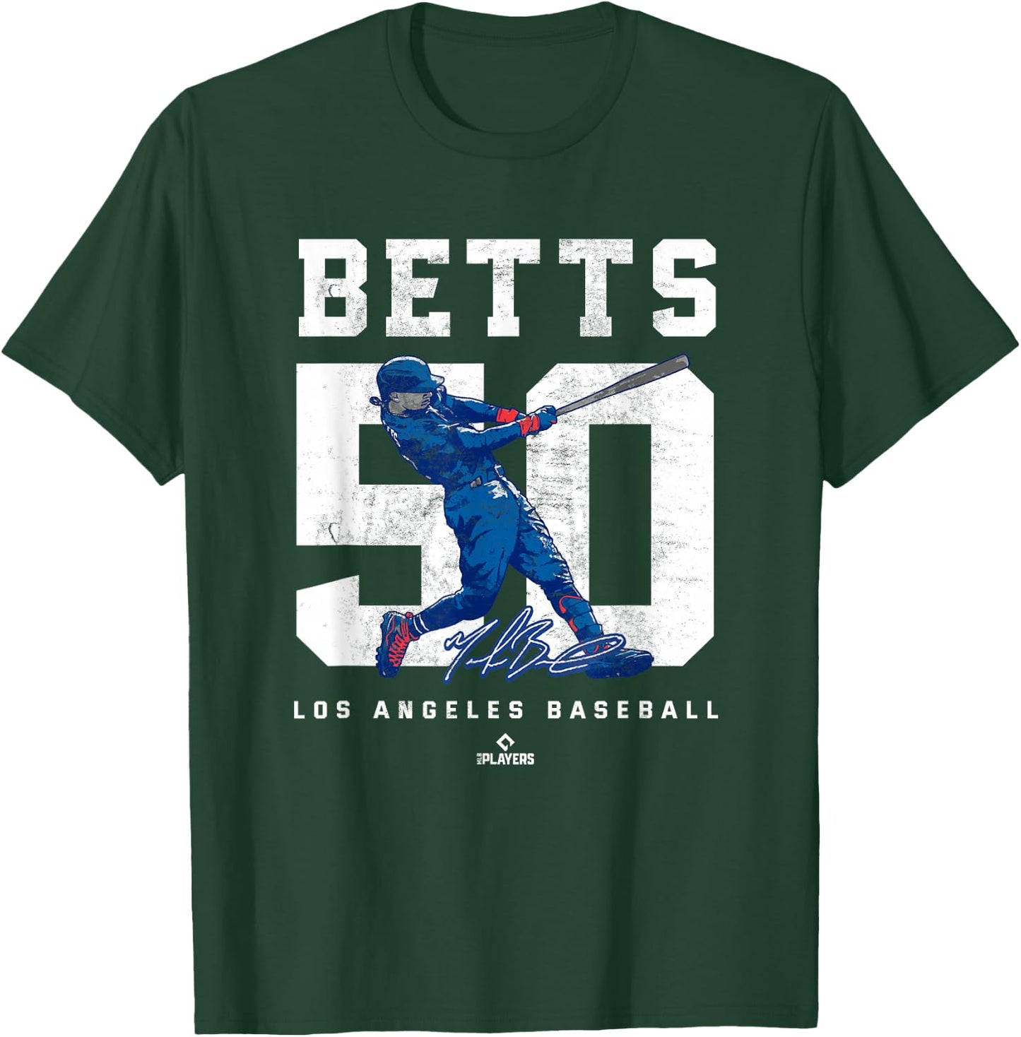 Number and Portrait Mookie Betts Los Angeles MLBPA T-Shirt - T-Shirt | Forest