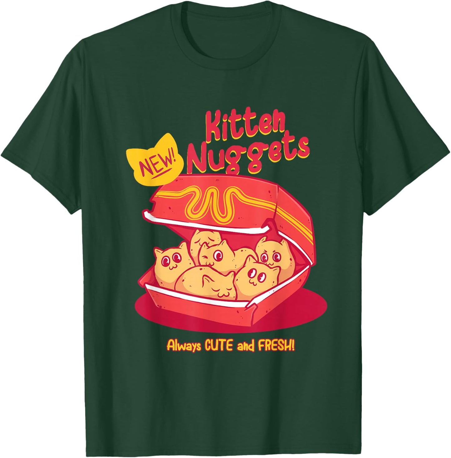 Kitten Nuggets Shirt Cat Chicken Nuggets Fast Food Lover T-Shirt - T-Shirt | Forest
