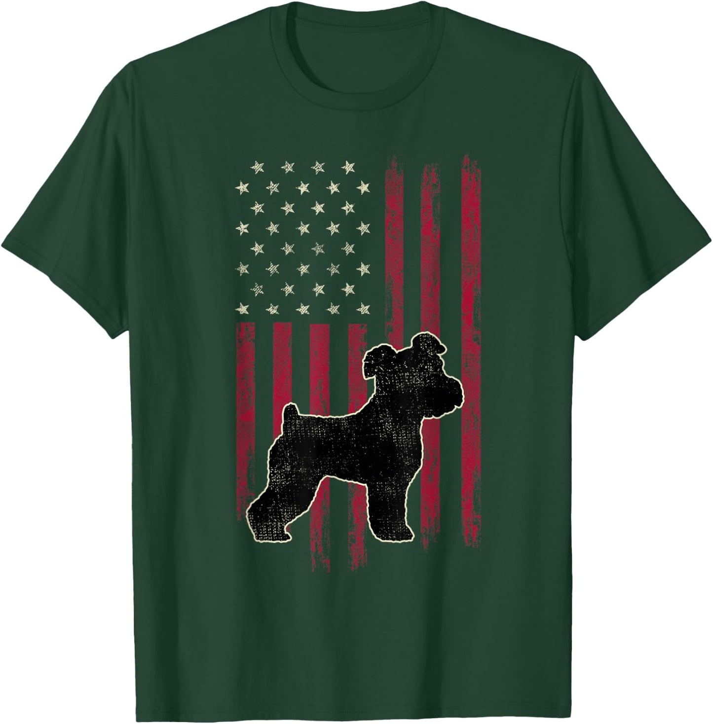 Miniature Schnauzer Dog Lovers American Flag 4th Of July Kids Men T-Shirt - T-Shirt | Forest