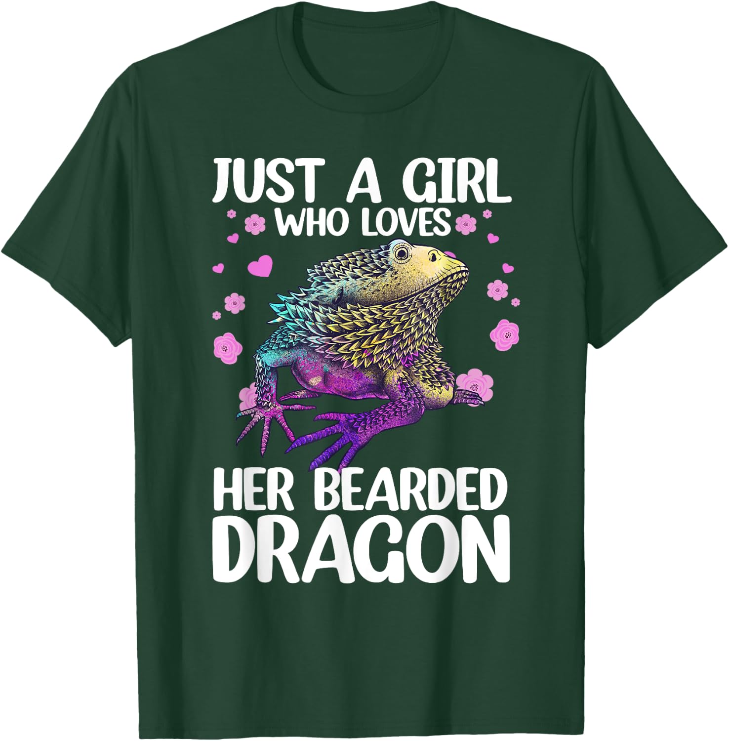 Cute Bearded Dragon Girls Bearded Dragon Lovers T-Shirt - T-Shirt | Forest