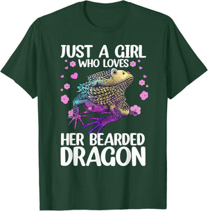 Cute Bearded Dragon Girls Bearded Dragon Lovers T-Shirt - T-Shirt | Forest