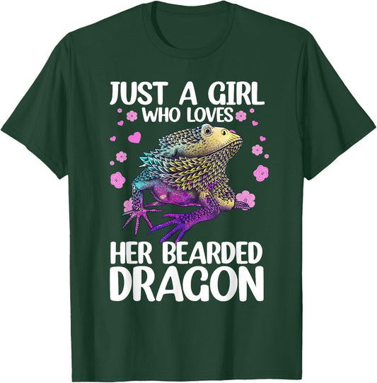 Cute Bearded Dragon Girls Bearded Dragon Lovers T-Shirt - T-Shirt | Forest