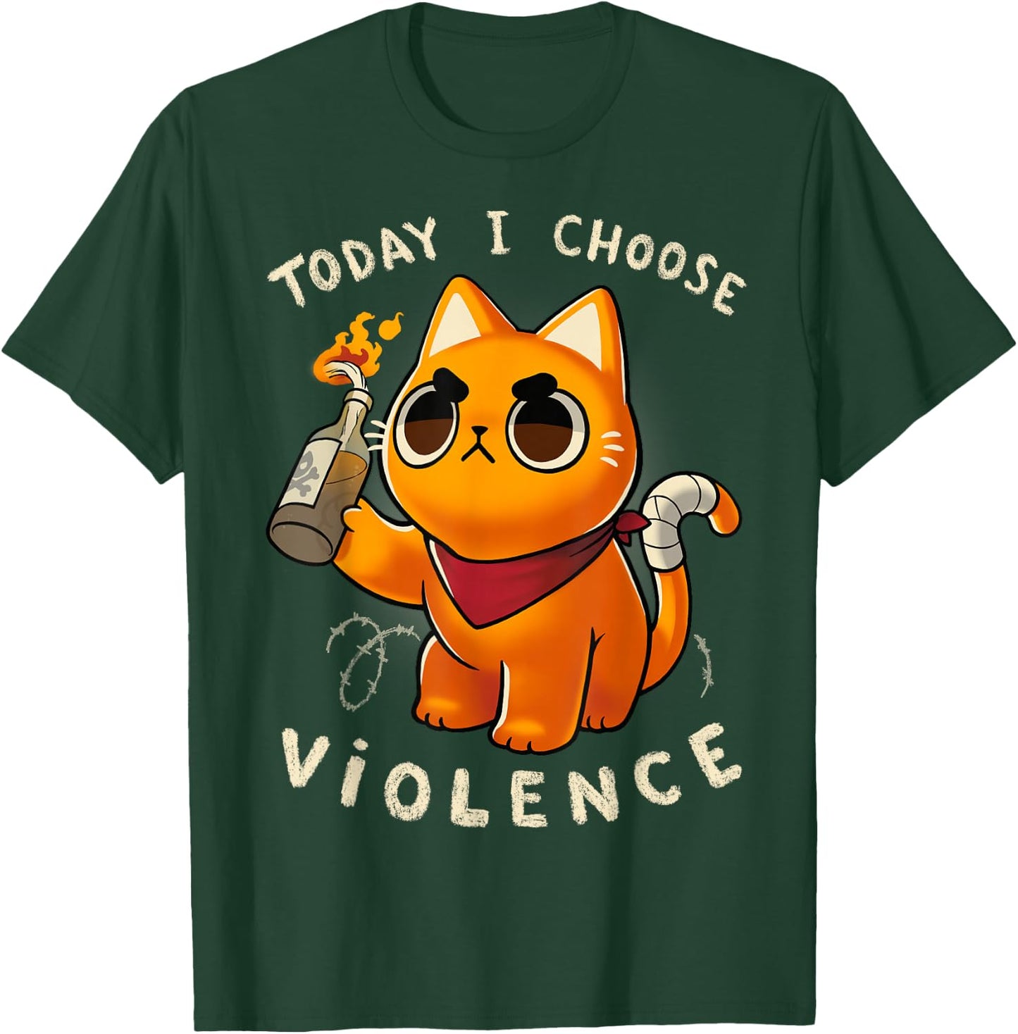 Today I choose violence - Angry Kitty Protest T-Shirt - T-Shirt | Forest