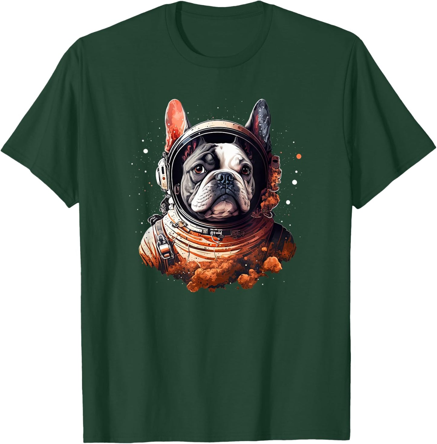 Funny French Bulldog Frenchie Astronaut in the Space Men Women Girls Kids T-Shirt - T-Shirt | Forest