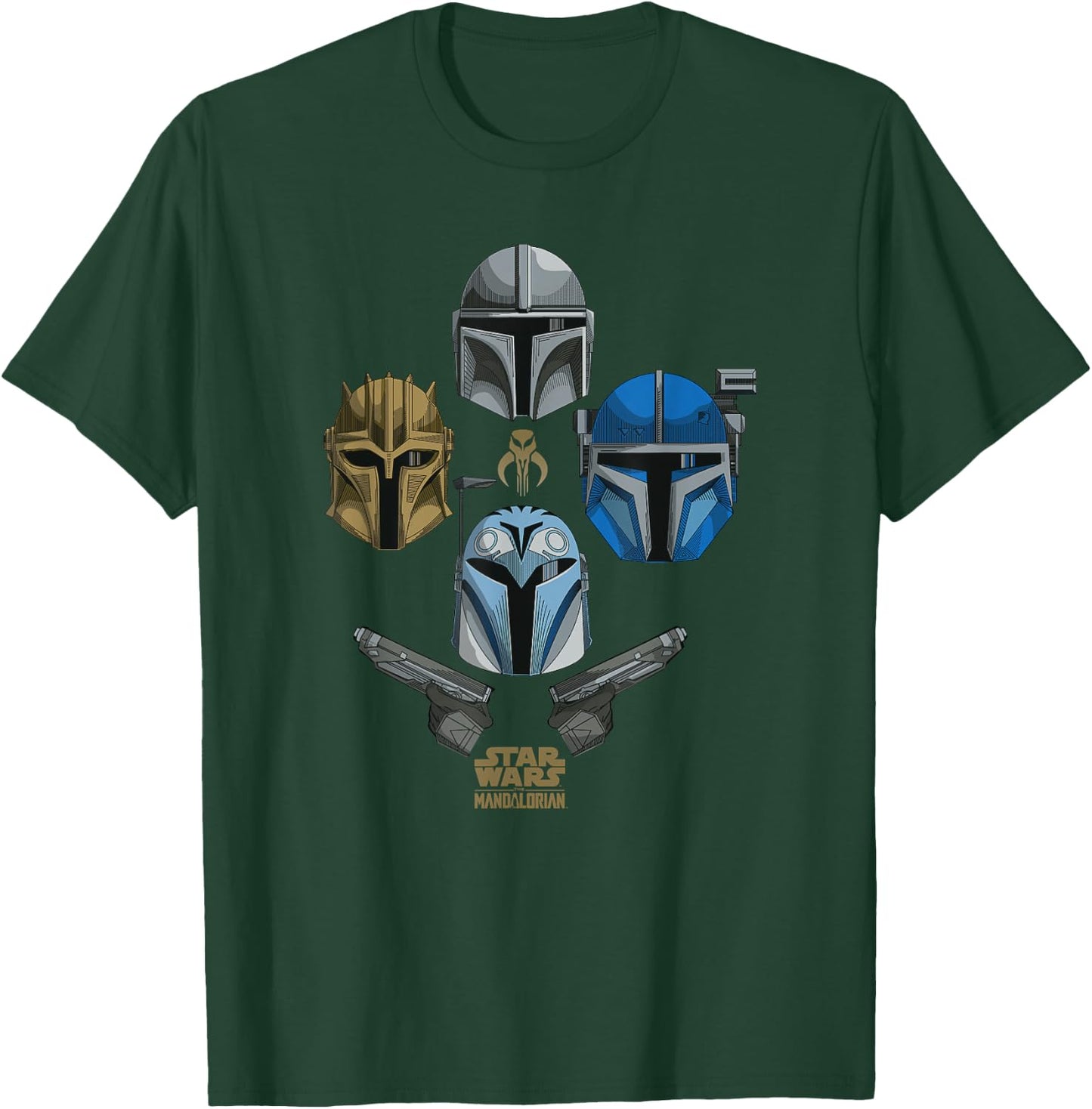 Star Wars: The Mandalorian Bounty Hunter Color Pop Line Up T-Shirt - T-Shirt | Forest