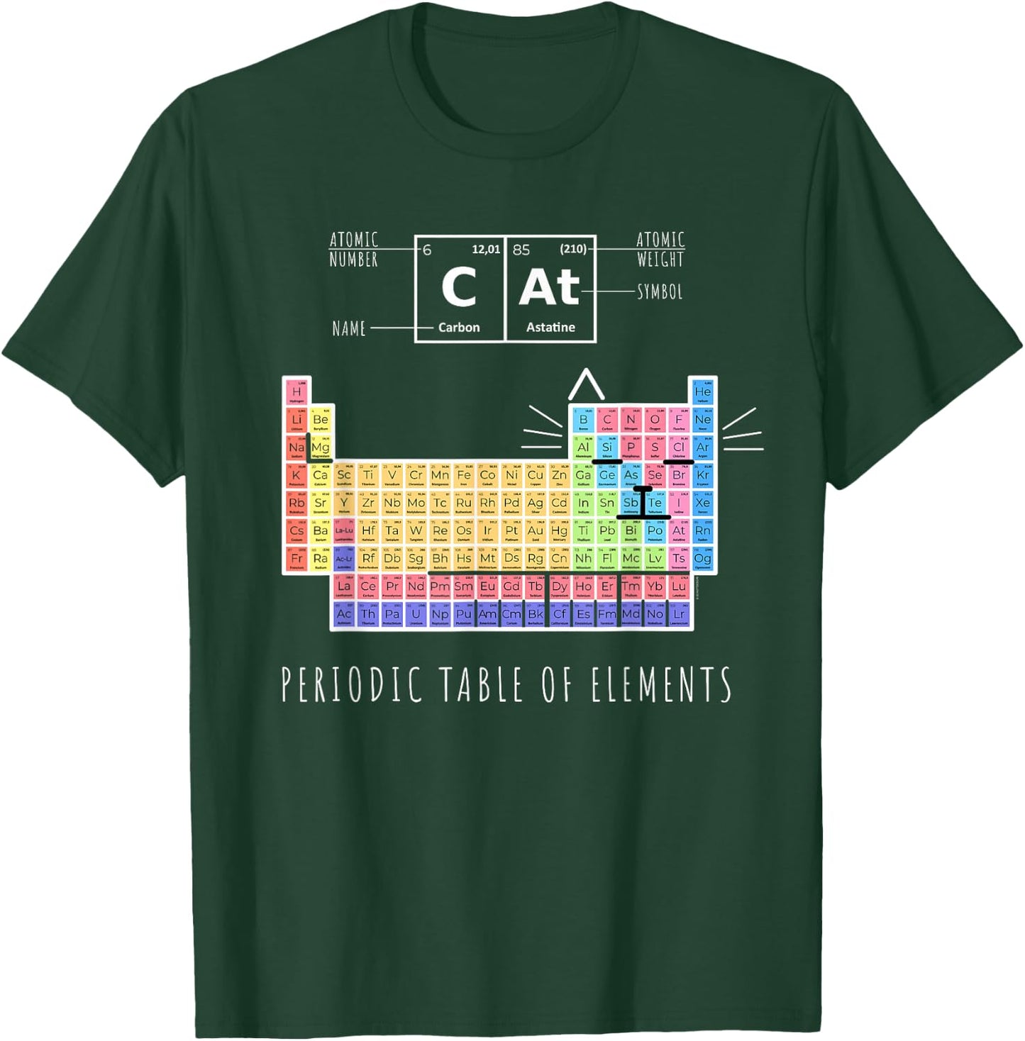 Chemistry Cat, Periodic Table Of Elements T-Shirt - T-Shirt | Forest