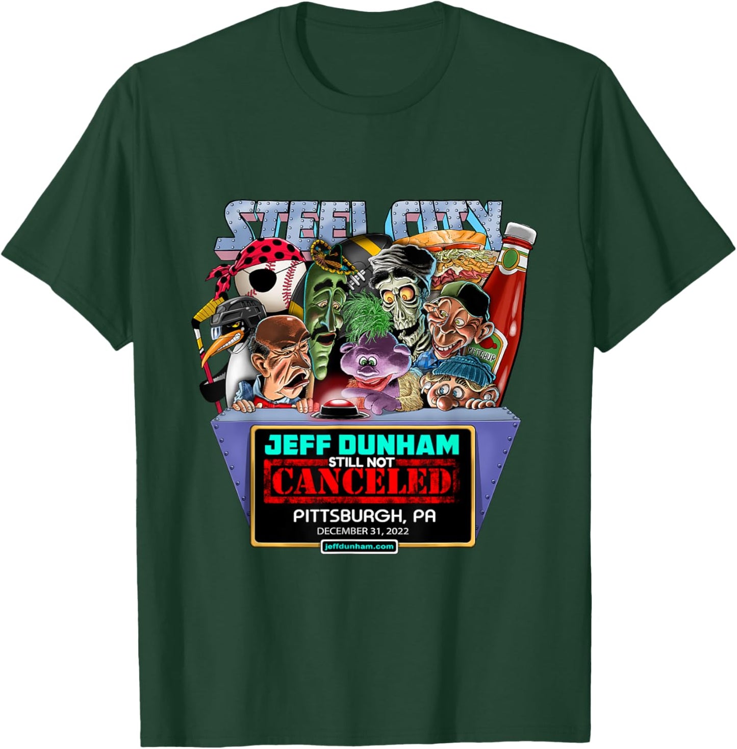 Jeff Dunham Pittsburgh, PA (2022) T-Shirt - T-Shirt | Forest