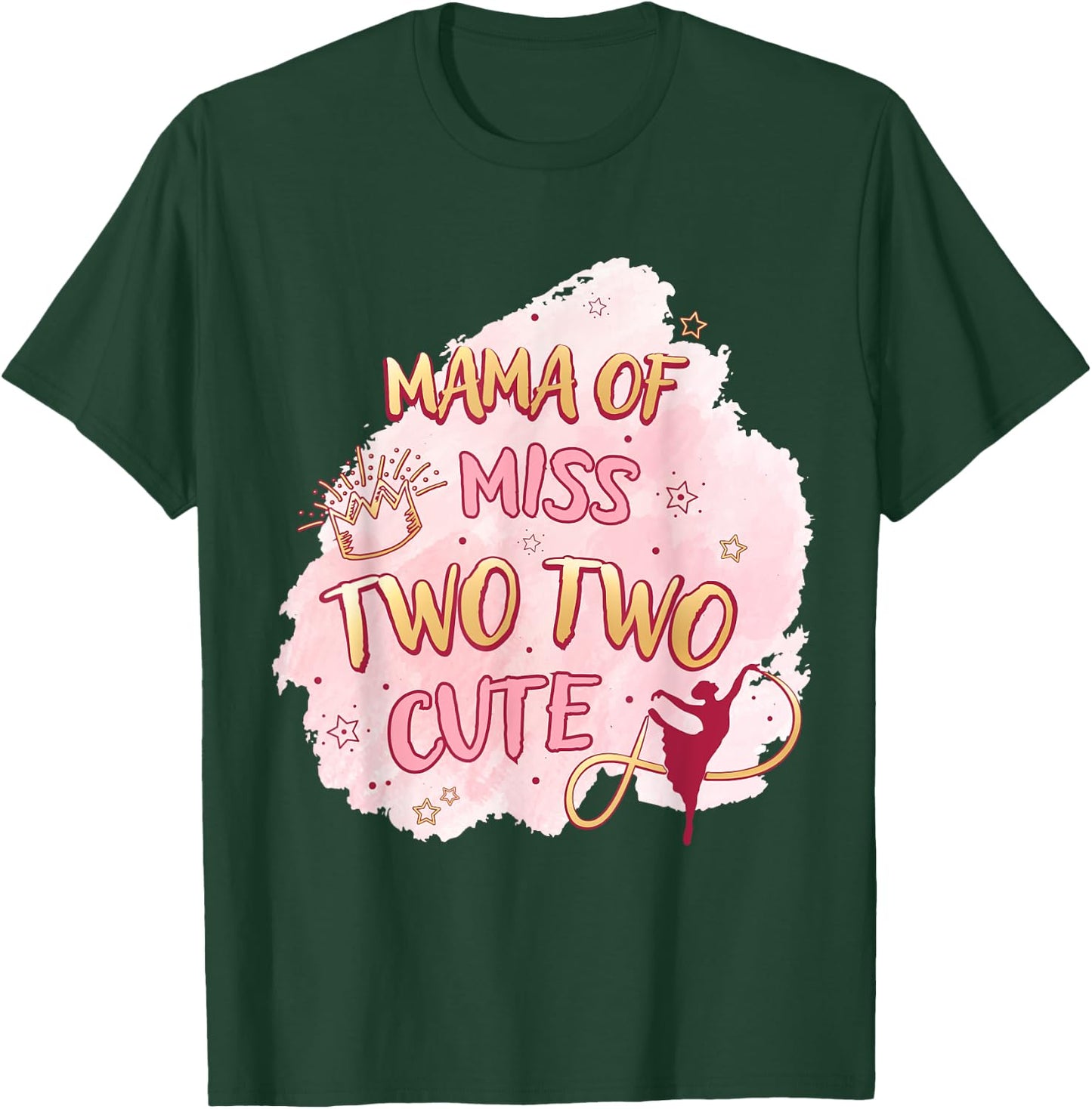 Ballet Girl Second Birthday Mama Ms Two Cute Ballerina Party T-Shirt - T-Shirt | Forest