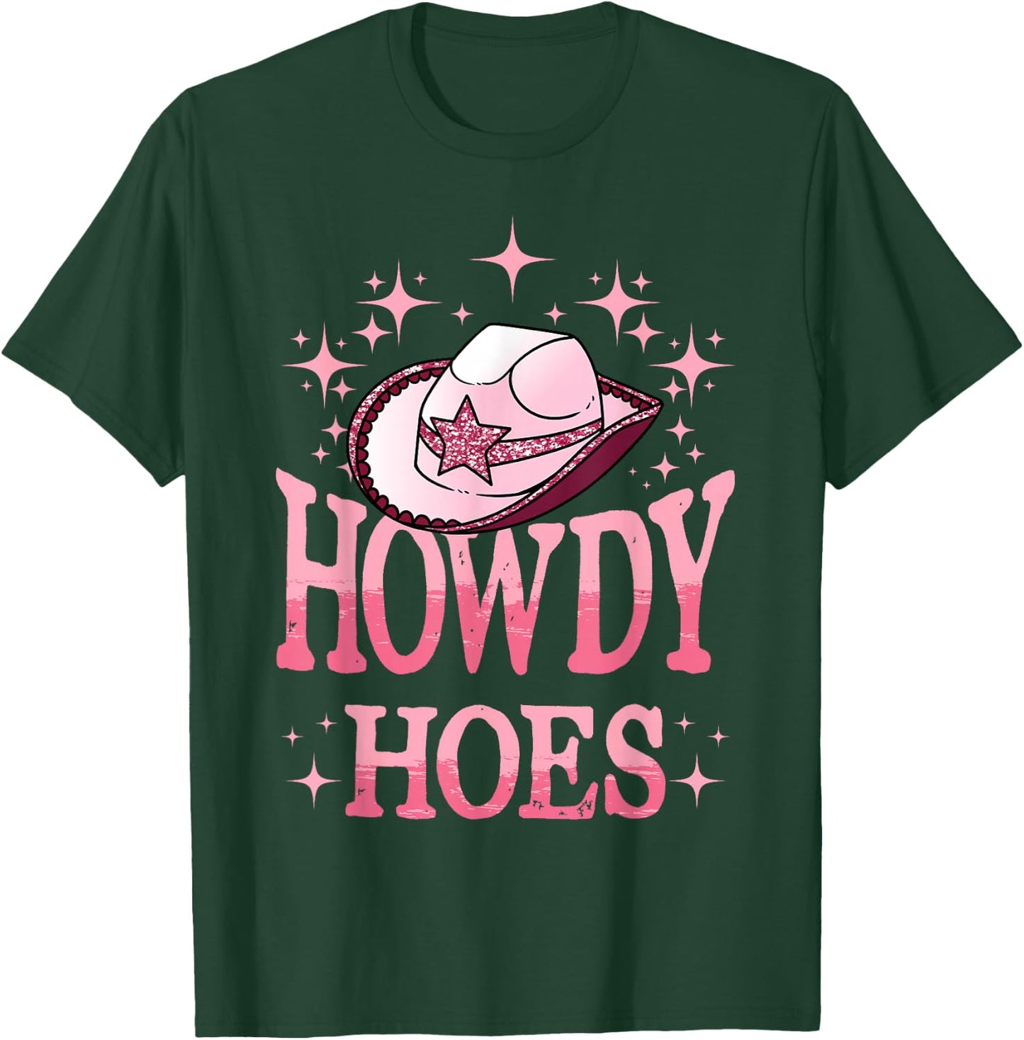 Western Cowgirl Howdy Hoes Rodeo Pink Cowboy Hat Western Country T-Shirt - T-Shirt | Forest
