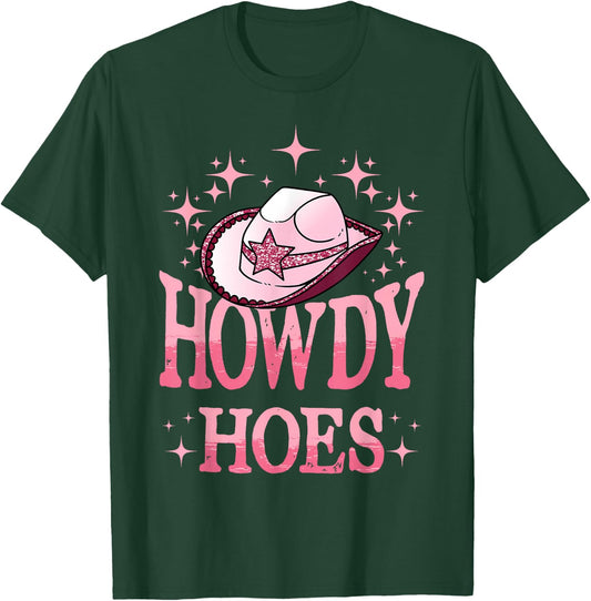 Western Cowgirl Howdy Hoes Rodeo Pink Cowboy Hat Western Country T-Shirt - T-Shirt | Forest
