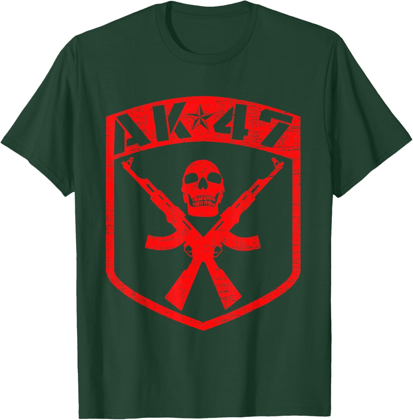 Kalashnikov Skull AK-47 Assault Rifle Gun T-Shirt - T-Shirt | Forest