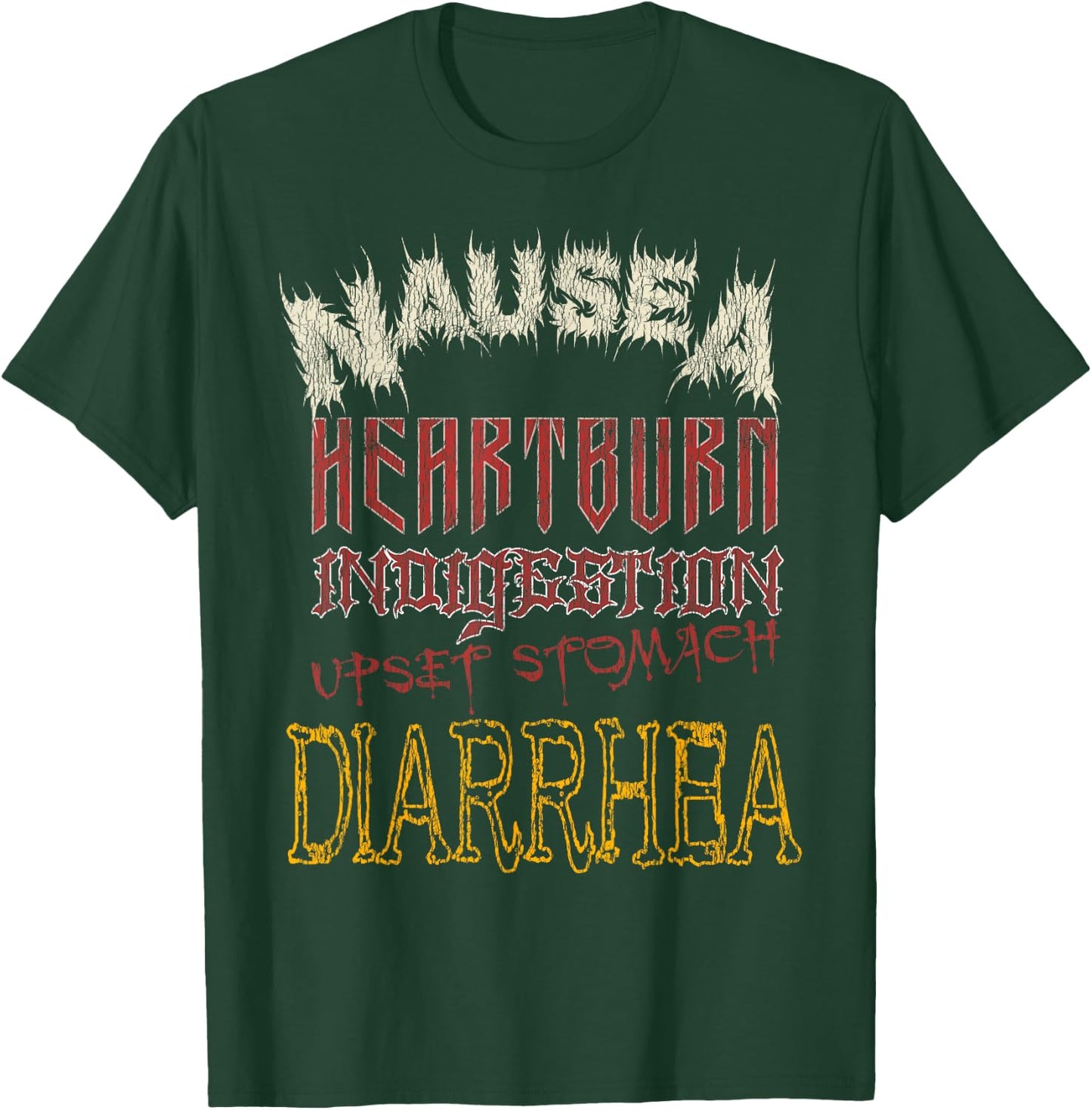 Thrash Metal Shirt, Funny Heavy Nausea Heartburn Concert T-Shirt - T-Shirt | Forest