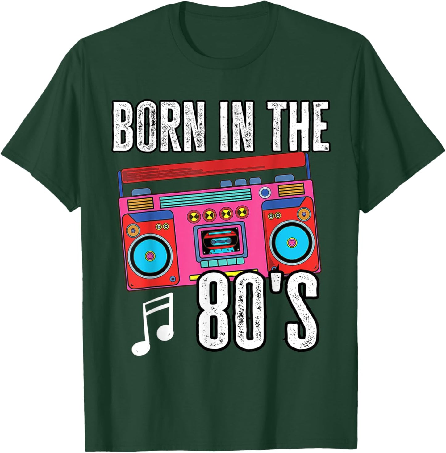 Born In The 80s Old School 80s 90s Retro Boombox Music T-Shirt - T-Shirt | Forest