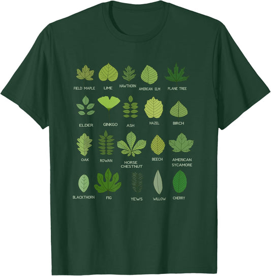 Leaf Identification Chart T-Shirt - T-Shirt | Forest