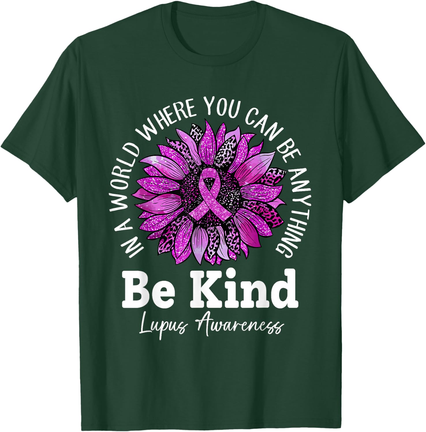 Be Kind Sunflower In May We Wear Purple For Lupus Awareness T-Shirt - T-Shirt | Forest