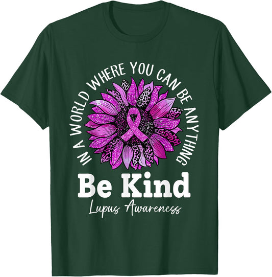 Be Kind Sunflower In May We Wear Purple For Lupus Awareness T-Shirt - T-Shirt | Forest