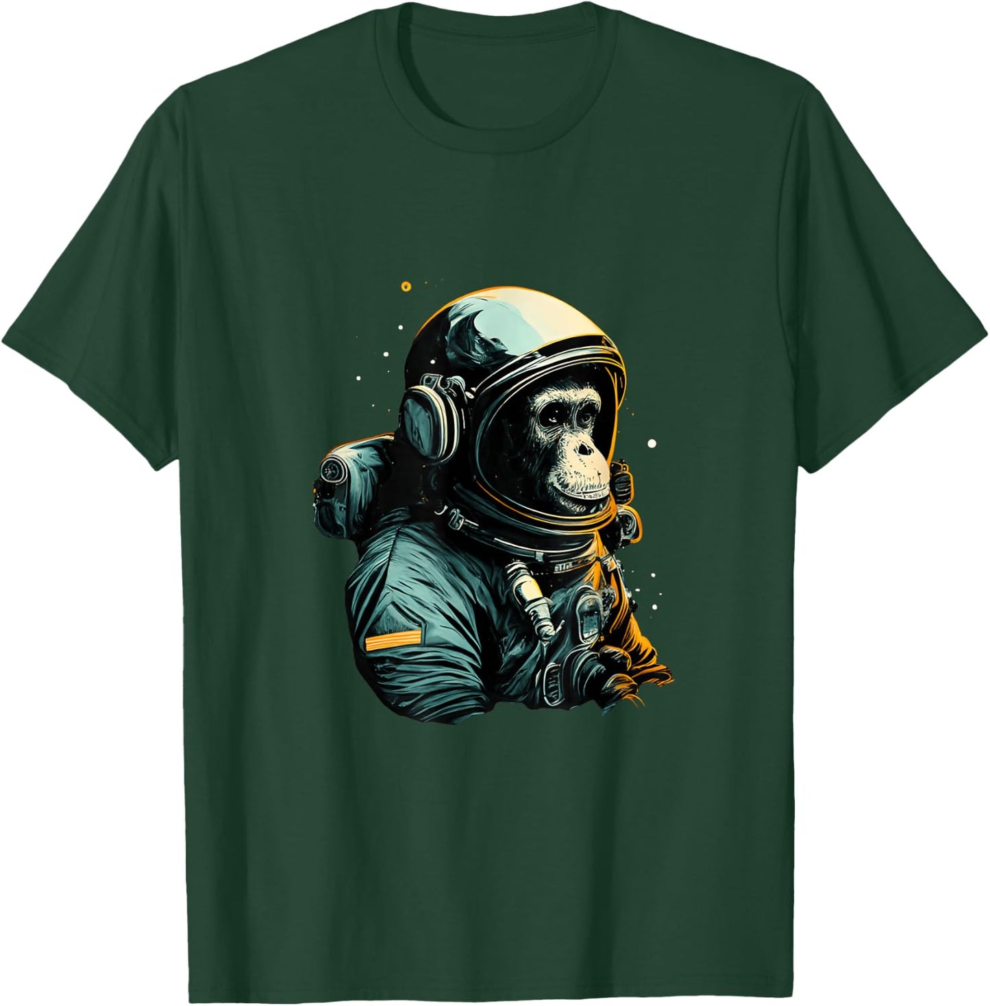 Chimpanzee Astronaut Space Travel Monkey Vintage Design T-Shirt - T-Shirt | Forest