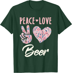 Peace Love Beer T-Shirt - T-Shirt | Forest