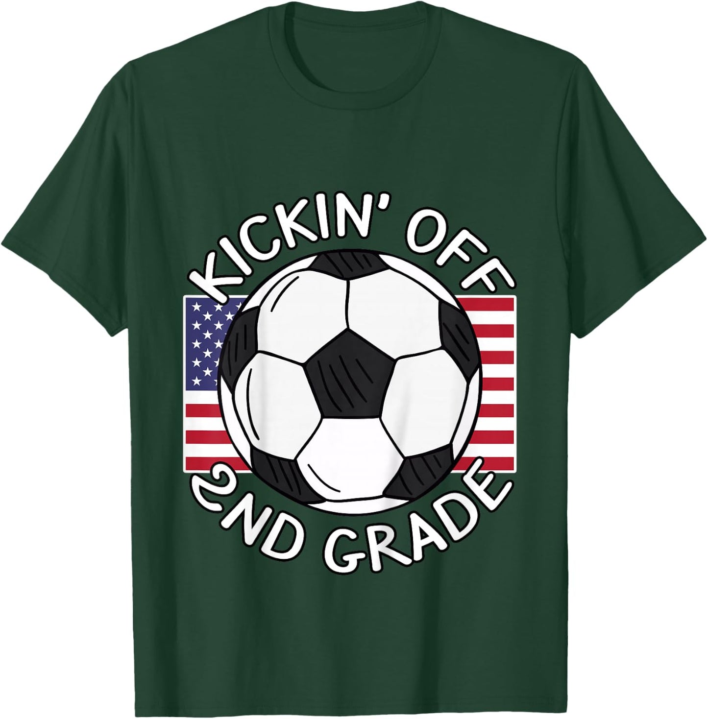 Kicking Off 2nd Grade Soccer Back To School T-Shirt - T-Shirt | Forest