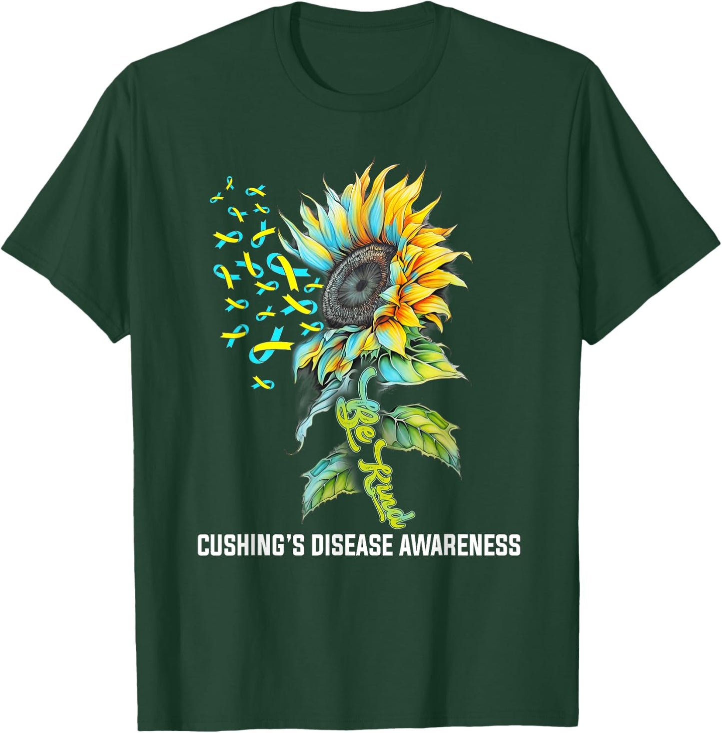 Be Kind Sunflower Cushing's Disease Awareness T-Shirt - T-Shirt | Forest