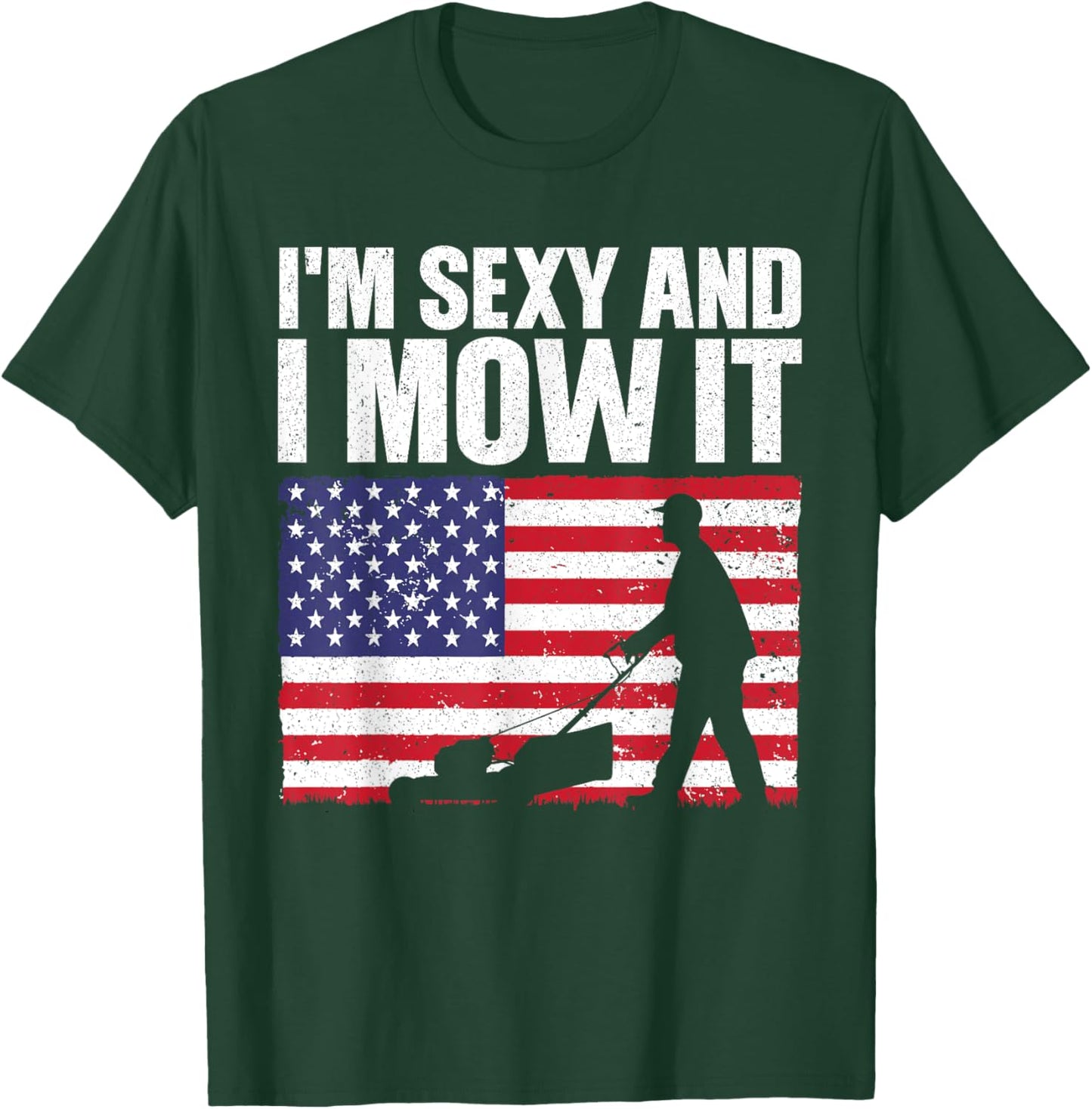 Cool Lawn Mower Women Mowing Landscaper 4th Of July T-Shirt - T-Shirt | Forest