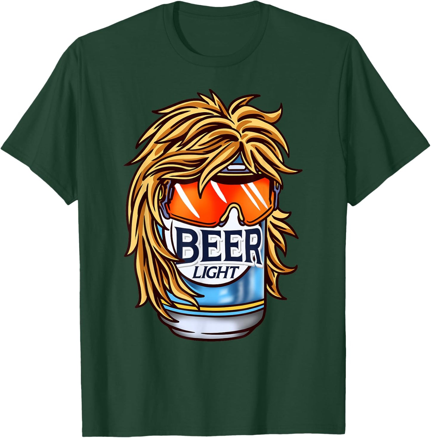 Funny Beer Drinking Shirt, Funny Redneck Mullet T-Shirt - T-Shirt | Forest