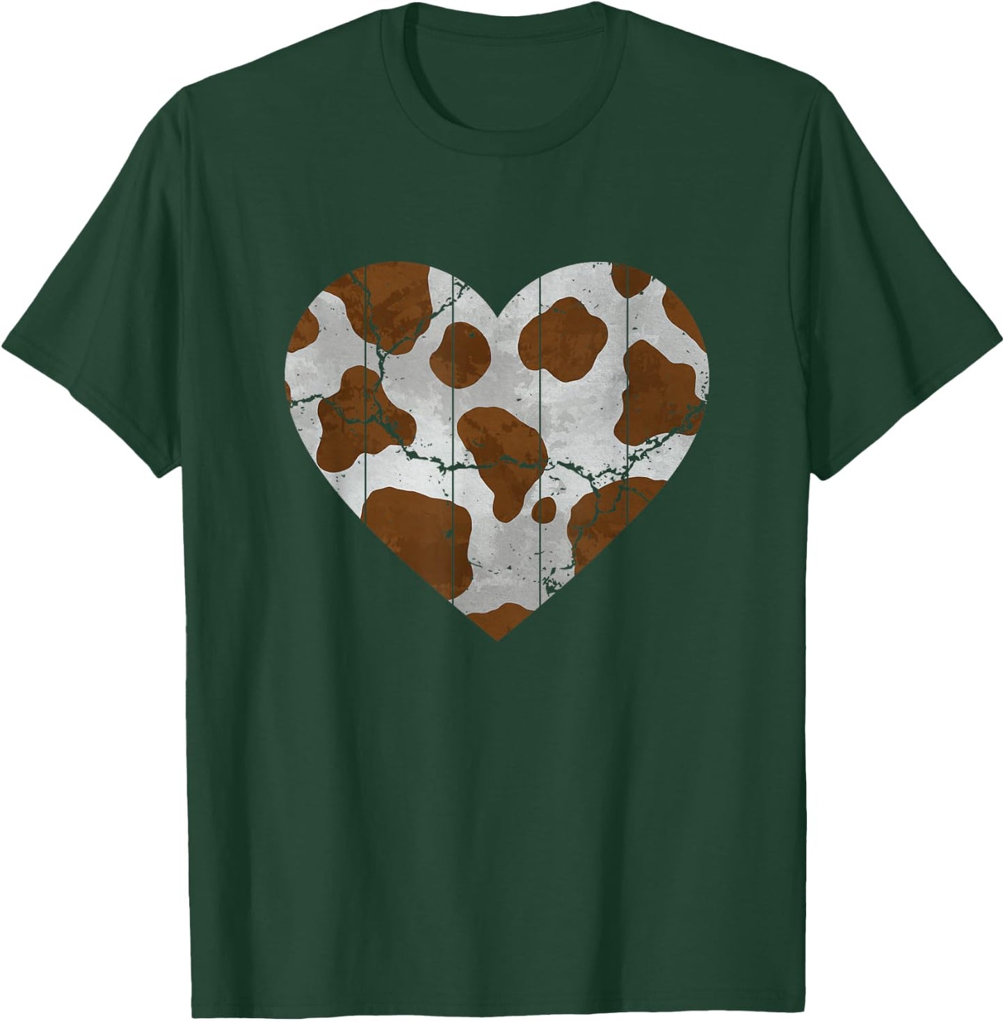 Brown Cow Pattern Heart Lovers of Farm Animals T-Shirt - T-Shirt | Forest